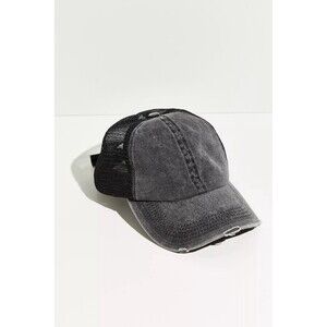 Free People Saltwater Washed Trucker Hat Washed Black OS - Sold Out!